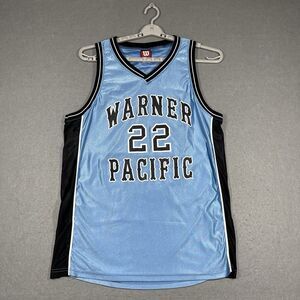 VTG Warner Pacific University Knights Jersey Mens XL Blue Wilson #22 Basketball